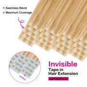 SUYYA Invisible Tape ins (#P27/613) Strawberry Blonde / Bleach Blonde Balayage  Hair Extensions