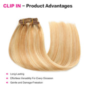 Suyya Clip In Strawberry Blonde / Bleach Blonde Balayage (#P27/613) Human Hair Extensions