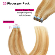 SUYYA Tape-In Hair Extensions 20Pcs Strawberry Blonde / Bleach Blonde Balayage (#P27/613)