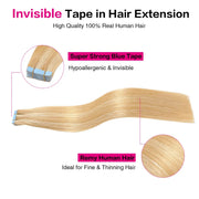 SUYYA Invisible Tape ins (#P27/613) Strawberry Blonde / Bleach Blonde Balayage  Hair Extensions