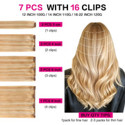 Suyya Clip In Strawberry Blonde / Bleach Blonde Balayage (#P27/613) Human Hair Extensions