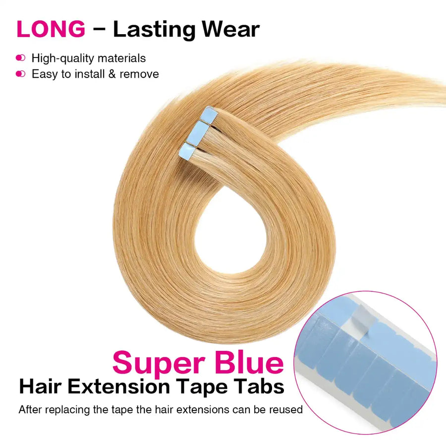 SUYYA Invisible Tape ins (#P27/613) Strawberry Blonde / Bleach Blonde Balayage  Hair Extensions