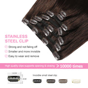 Darkest Brown (#2) Clip In Hair Extensions