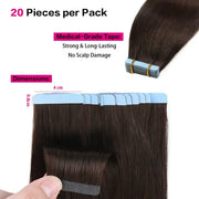 Suyya Hair Darkest Brown (#2) Tape-In Hair Extensions | 20Pcs