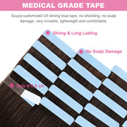 Darkest Brown (#2) Tape-In Hair Extensions | 20Pcs
