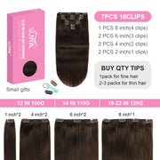 Darkest Brown (#2) Clip In Hair Extensions