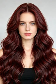 SUYYA Invisible Tape ins Remy Human Hair Extensions Burgundy (#99J) 20Pcs
