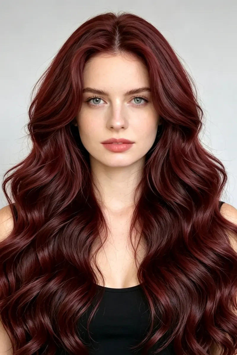 SUYYA Invisible Tape ins Remy Human Hair Extensions Burgundy (#99J) 20Pcs