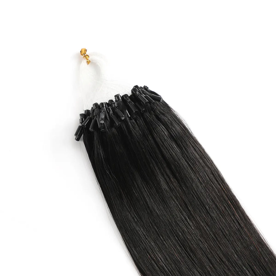 Natural Black (#1B) Micro Loop Hair Extensions