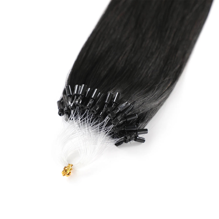 Natural Black (#1B) Micro Loop Hair Extensions