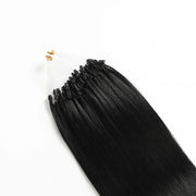 Jet Black (#1) Micro Loop Hair Extensions