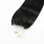 Jet Black (#1) Micro Loop Hair Extensions