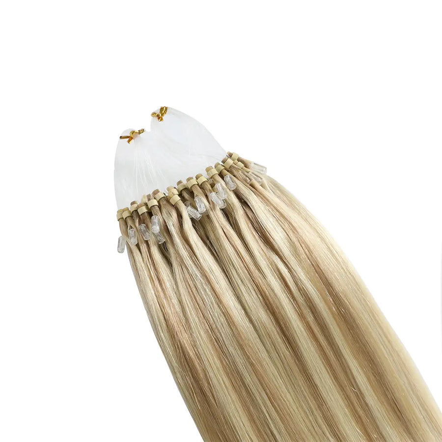 Ash Blonde / Bleach Blonde Balayage (#P18/613) Micro Loop Hair Extensions