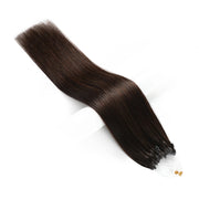 Darkest Brown (#2) Micro Loop Hair Extensions
