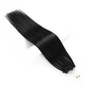 Jet Black (#1) Micro Loop Hair Extensions