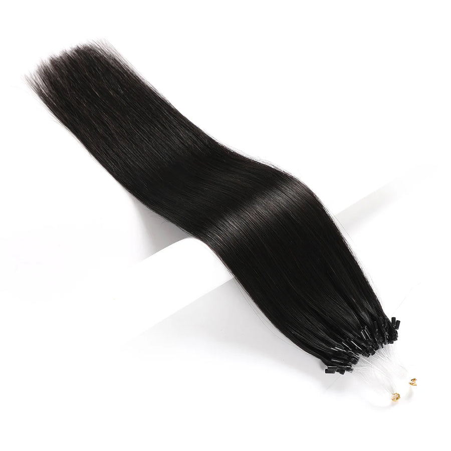 Natural Black (#1B) Micro Loop Hair Extensions