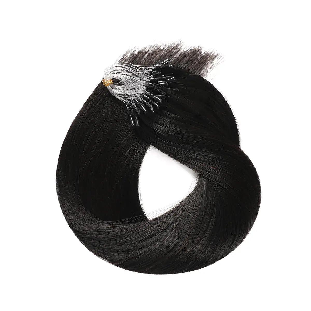Natural Black (#1B) Micro Loop Hair Extensions