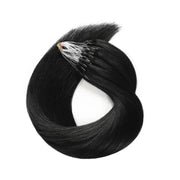 Jet Black (#1) Micro Loop Hair Extensions