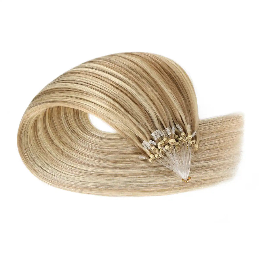 Ash Blonde / Bleach Blonde Balayage (#P18/613) Micro Loop Hair Extensions