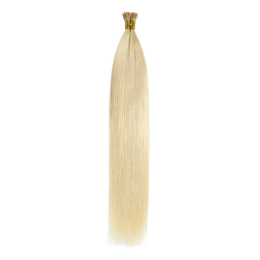 SUYYA Virgin Human Hair Prebonded I Tip Extensions Stick Tip Cold Fusion Hair Platinum Blonde (#60)