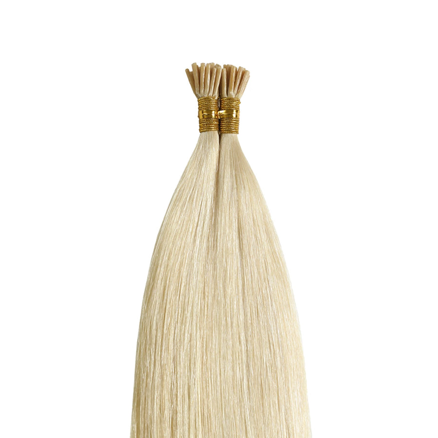 SUYYA Virgin Human Hair Prebonded I Tip Extensions Stick Tip Cold Fusion Hair Platinum Blonde (#60)