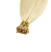 SUYYA Virgin Human Hair Prebonded I Tip Extensions Stick Tip Cold Fusion Hair Platinum Blonde (#60)