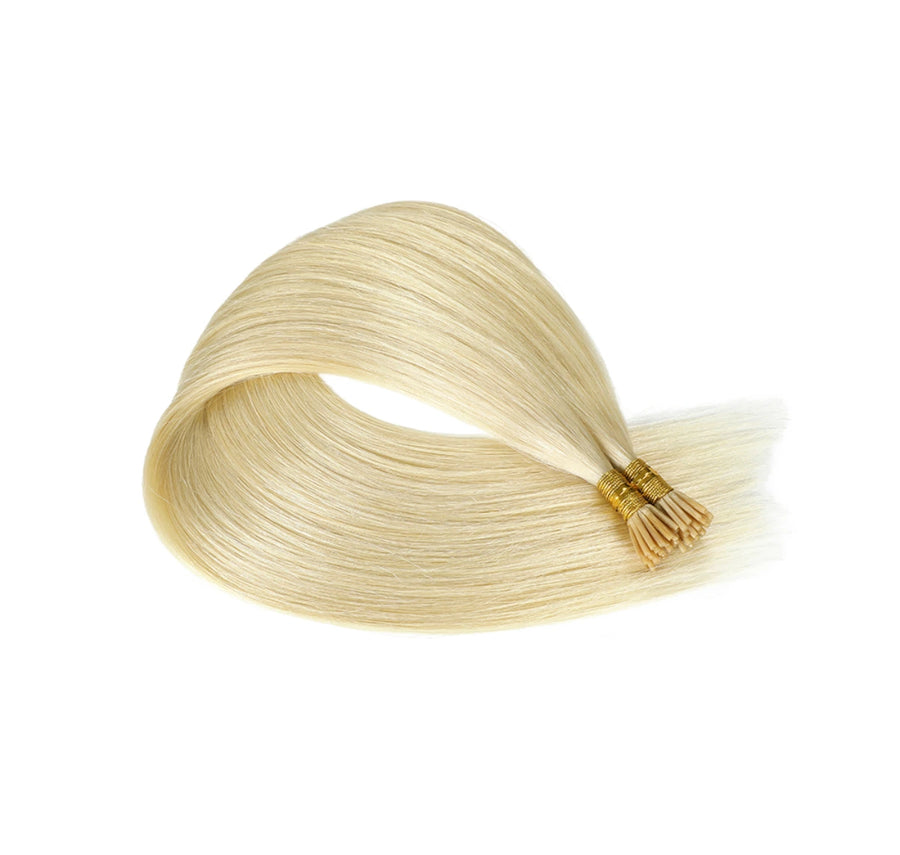 SUYYA Virgin Human Hair Prebonded I Tip Extensions Stick Tip Cold Fusion Hair Platinum Blonde (#60)