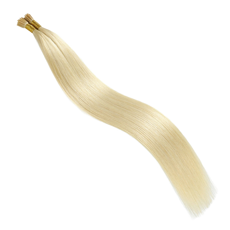 SUYYA Virgin Human Hair Prebonded I Tip Extensions Stick Tip Cold Fusion Hair Platinum Blonde (#60)