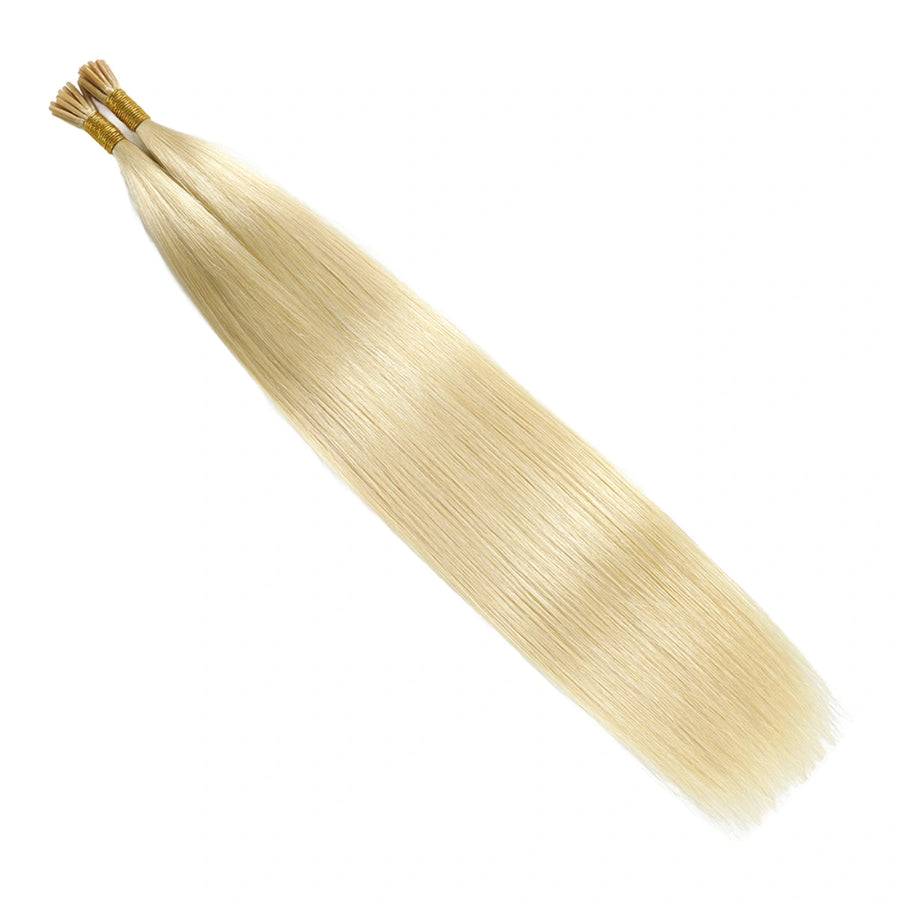 SUYYA Virgin Human Hair Prebonded I Tip Extensions Stick Tip Cold Fusion Hair Platinum Blonde (#60)