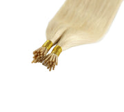 SUYYA Virgin Human Hair Prebonded I Tip Extensions Stick Tip Cold Fusion Hair Platinum Blonde (#60)