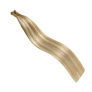 SUYYA Virgin Human Hair Prebonded I Tip Extensions Stick Tip Cold Fusion Hair  Ash Blonde / Bleach Blonde Balayage (#P18/613)