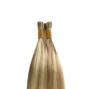 SUYYA Virgin Human Hair Prebonded I Tip Extensions Stick Tip Cold Fusion Hair  Ash Blonde / Bleach Blonde Balayage (#P18/613)