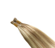 SUYYA Virgin Human Hair Prebonded I Tip Extensions Stick Tip Cold Fusion Hair  Ash Blonde / Bleach Blonde Balayage (#P18/613)