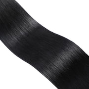 SUYYA Virgin Human Hair Prebonded I Tip Extensions Stick Tip Cold Fusion Hair Jet Black (#1)