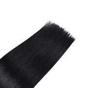 SUYYA Virgin Human Hair Prebonded I Tip Extensions Stick Tip Cold Fusion Hair Jet Black (#1)