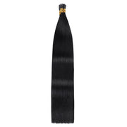 SUYYA Virgin Human Hair Prebonded I Tip Extensions Stick Tip Cold Fusion Hair Jet Black (#1)