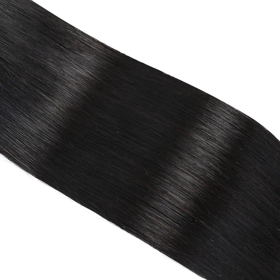 SUYYA I-Tip Extensions 100% Remy Human Hair Stick Tip Cold Fusion Hair Natural Black (#1B）