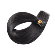 SUYYA I-Tip Extensions 100% Remy Human Hair Stick Tip Cold Fusion Hair Natural Black (#1B）