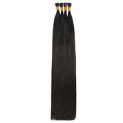 SUYYA I-Tip Extensions 100% Remy Human Hair Stick Tip Cold Fusion Hair Natural Black (#1B）