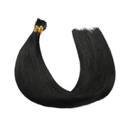 SUYYA Virgin Human Hair Prebonded I Tip Extensions Stick Tip Cold Fusion Hair Jet Black (#1)