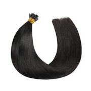SUYYA I-Tip Extensions 100% Remy Human Hair Stick Tip Cold Fusion Hair Natural Black (#1B）