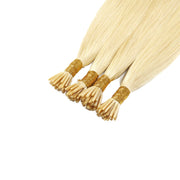 SUYYA Virgin Human Hair Prebonded I Tip Extensionsr Stick Tip Cold Fusion Hair Bleach Blonde (#613)