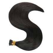 SUYYA I-Tip Extensions 100% Remy Human Hair Stick Tip Cold Fusion Hair Natural Black (#1B）