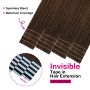 SUYYA Invisible Tape ins (#4) Chocolate Brown Hair Extensions 20Pcs