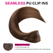 Suyya Seamless Chocolate Brown (#4) 8Pcs Clip In Hair Extensions