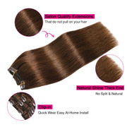 Suyya Chocolate Brown (#4) Clip In Hair Extensions