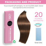 Chocolate Brown (#4) Tape-In Hair Extensions | 20Pcs