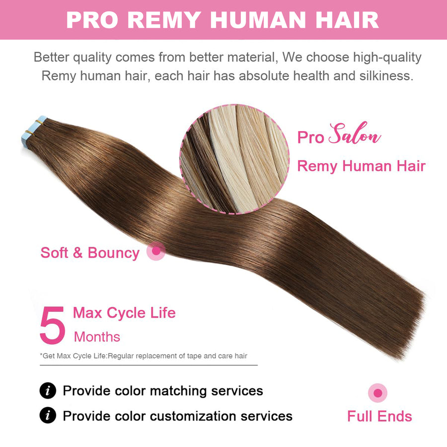 Chocolate Brown (#4) Tape-In Hair Extensions | 20Pcs