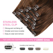 Chocolate Brown (#4) Clip In Hair Extensions