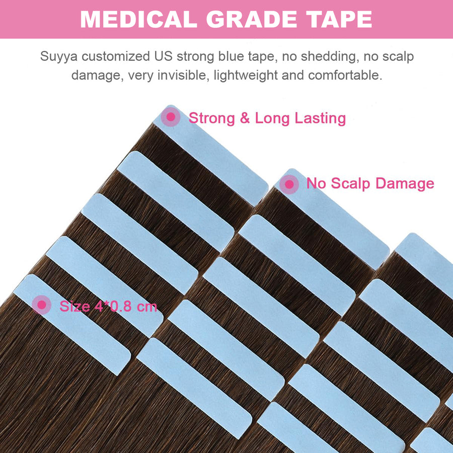 Chocolate Brown (#4) Tape-In Hair Extensions | 20Pcs